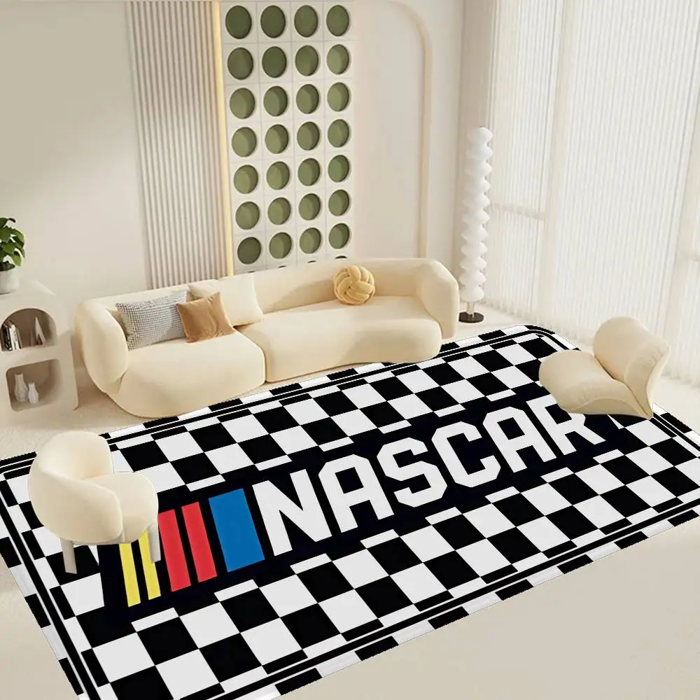N-NASCARS Racing Car Room Mats Anti-slip Absorb Water Long Strip Cushion Bedroon Mat Household Carpets
