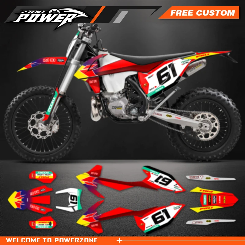 Powerzone Custom  Motorcycle Graphics Backgrounds Decal Stickers Kits for KTM SX SXF 2016-2018 EXC XCW 2017-2019 125-500cc 155