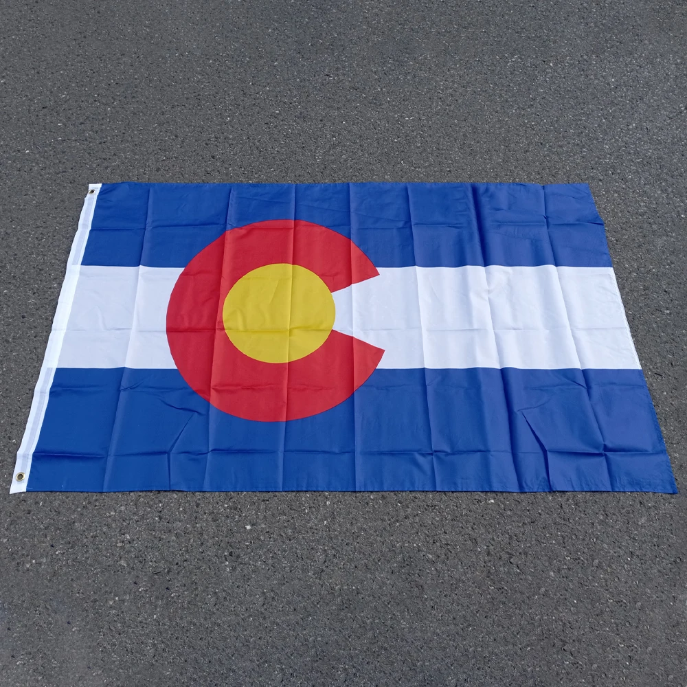 aerlxemrbrae   90*150cm   colorado flag  double penetration polyester us usa state colorado flag hanging banner