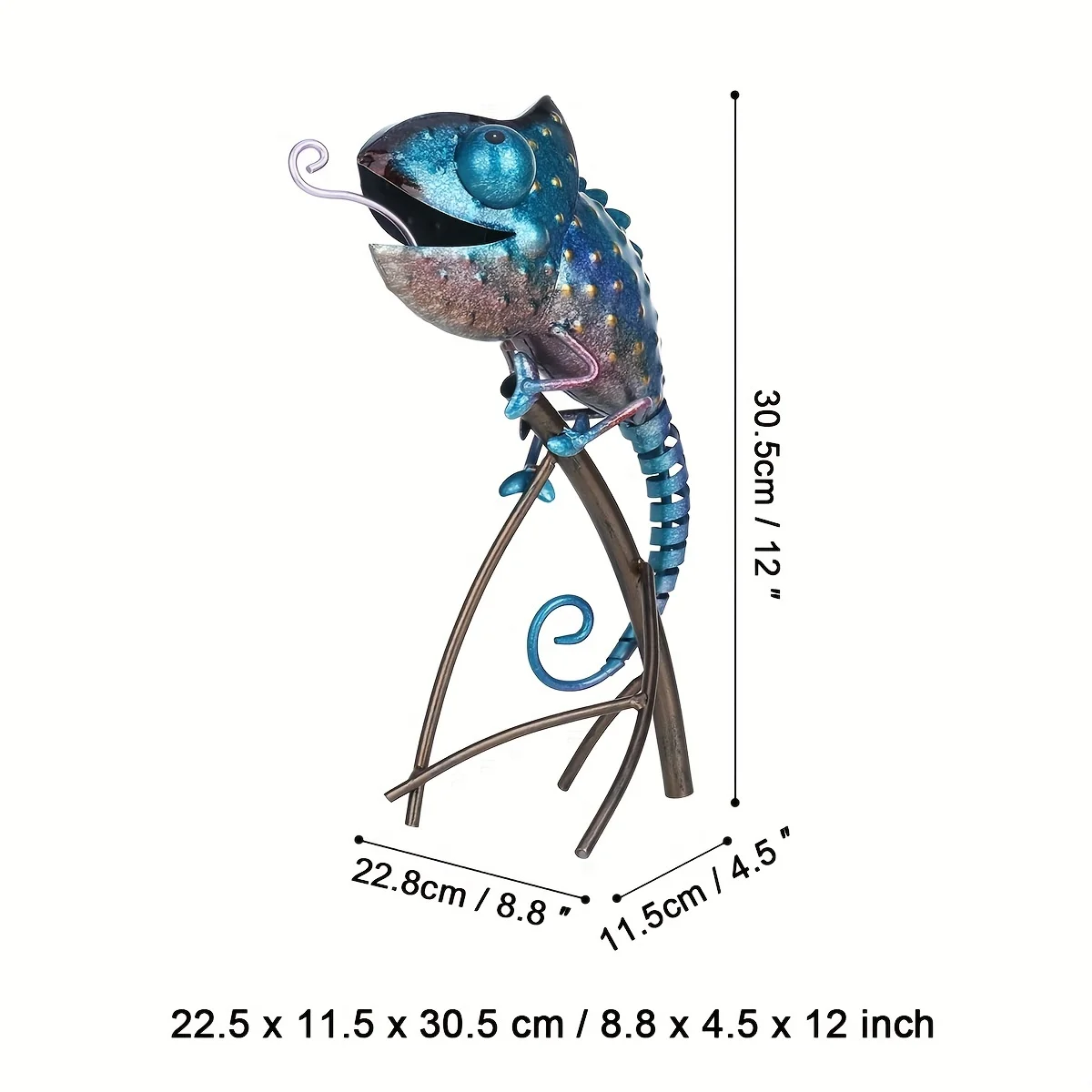 Kameleon rzeźba żelazna zwierzęce dekoracje dziki w zwierzęcym stylu wewnątrz i na ozdoby zewnętrzne ręcznie malowane ozdoby kameleon
