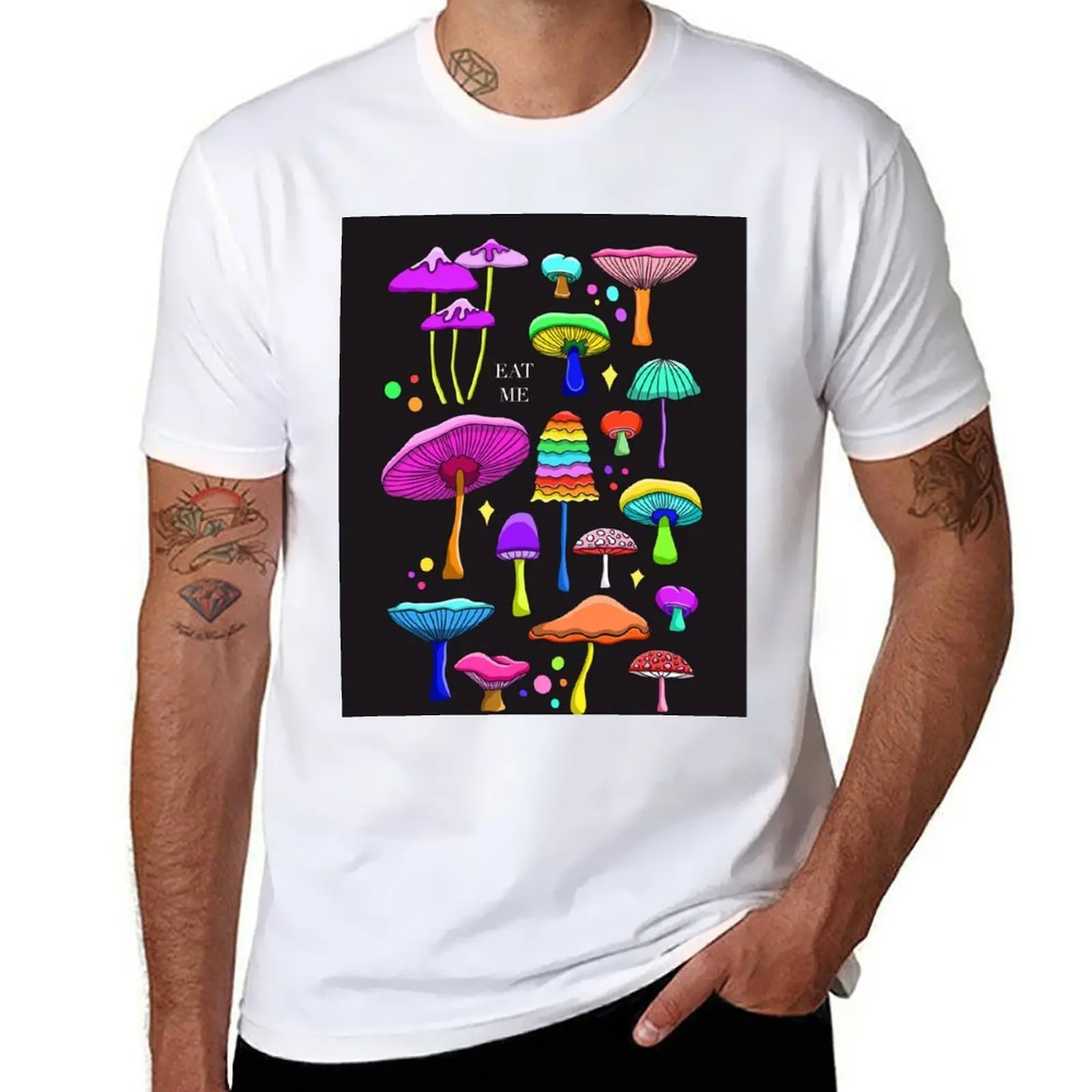 

Eat me Mushrooms T-Shirt cotton t shirts man 100% t shirt for man 100 percent cotton T-Shirt