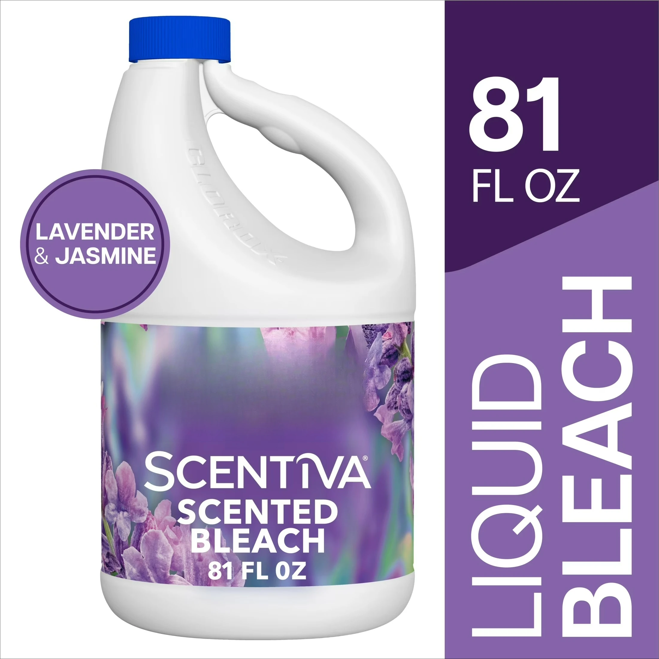Scentiva Scented Bleach, Disinfecting Cleaner, Lavender and Jasmine, 81 fl oz