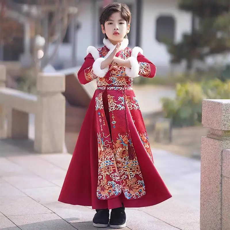 

New Year's Clothing Boys' Hanfu Winter Boy Tang Costume 2025 New Ancient Costume Halloween Cosplay Costume