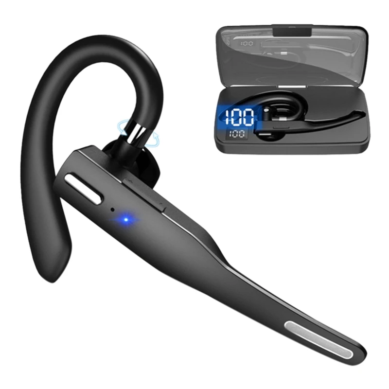 Bluetooth Headset Dual Microphone Noise Cancellation Bluetooth V5.0 Headset Earbuds For Drivers Machine Office