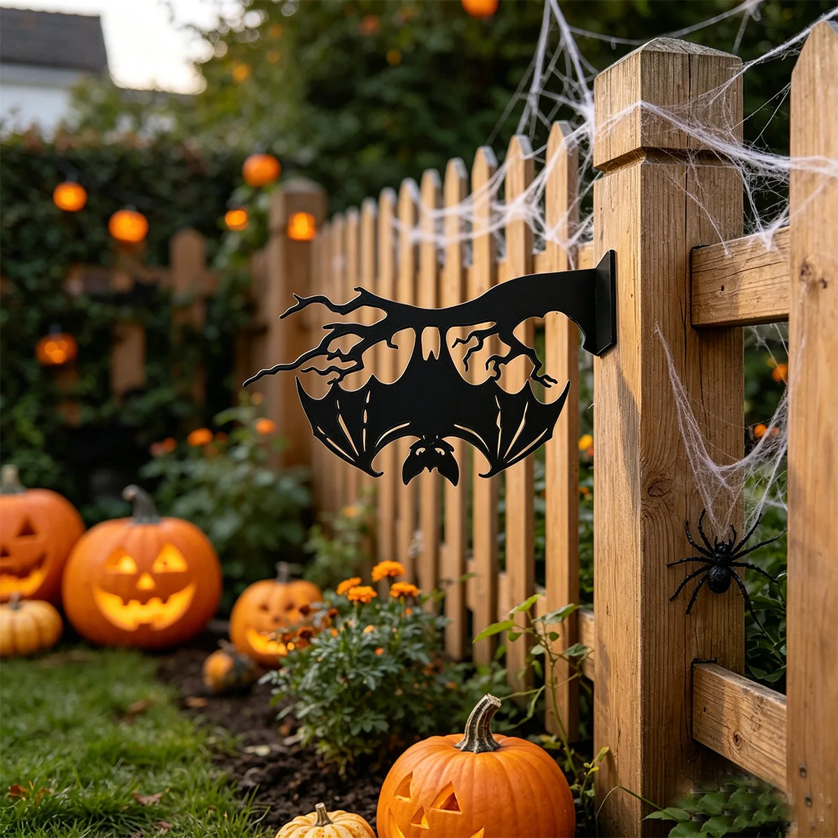 1Pc Iron Wall Hanging Decoration, Bat Hanging Upside down on a Branch Decoration, Outdoor Wall Decoration, Wall Hanging Decoration, Yard and Patio Wall Decoration, Home Decoration, Halloween Wall Decoration, Suitable f