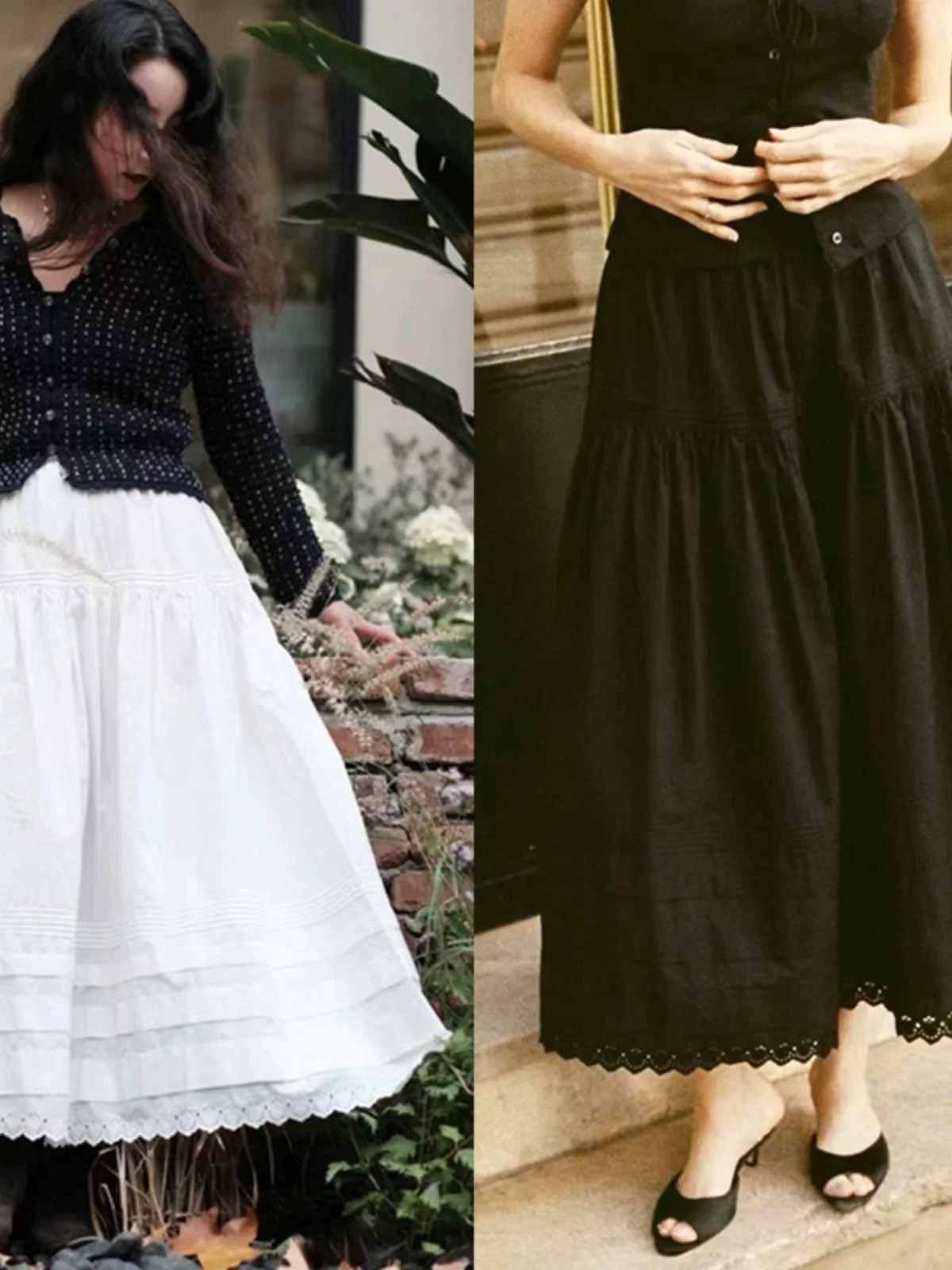 

Новинка Весна-Лето: Повседневная юбка миди с ажурным цветочным узором и высокой талией для девочек-подростков, однотонная хлопковая юбка А-силуэта