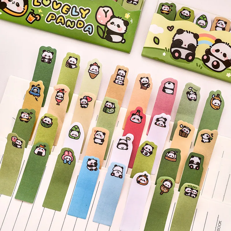 120 folhas de papel panda dos desenhos animados almofadas de memorando simples scrapbooking adesivo material escolar post notas pegajosas papelaria de escritório