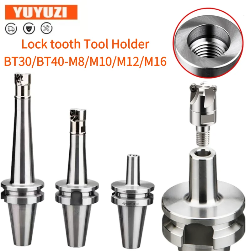 BT30 BT40-M6 M8 M10 M12 M16 Replaceable Lock Tooth Cutter Head  Anti-vibration Lock Tooth Handle Shock-proof Tool Holder Boring