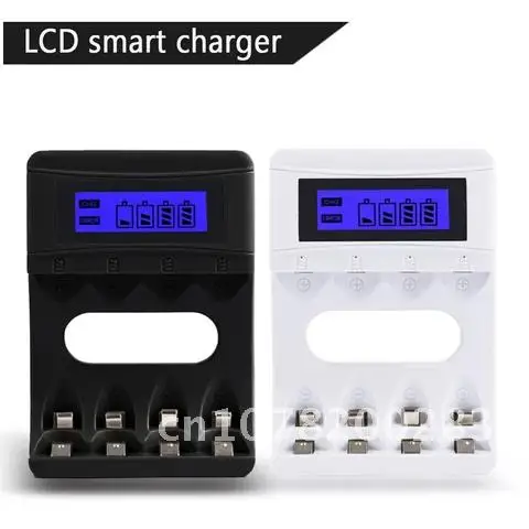 

Intelligent Battery Charger 4 Slots Smart LCD Display For AA / AAA NiMh NiCd Rechargeable Batteries