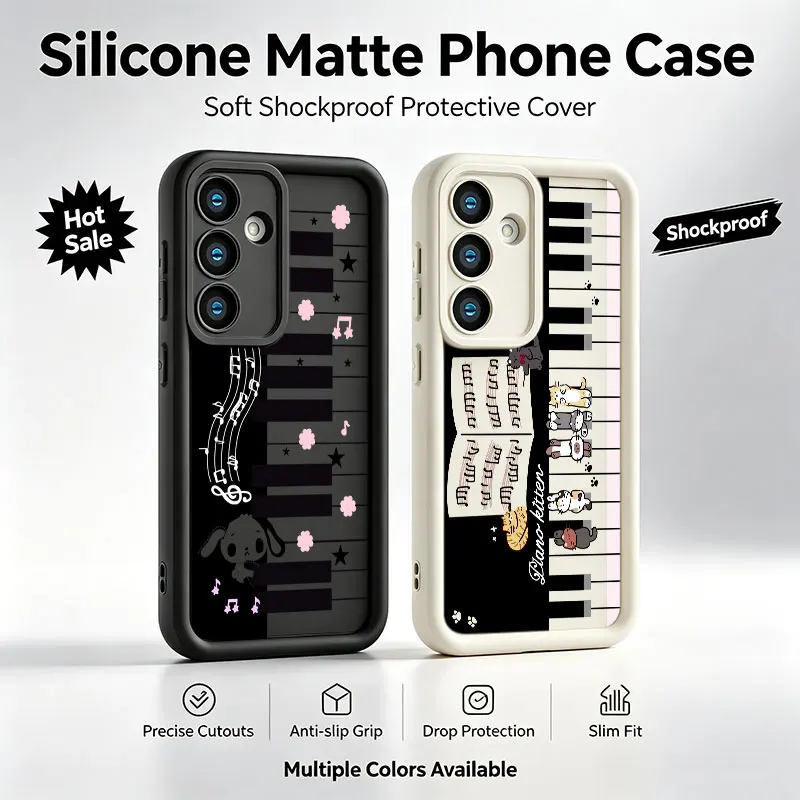 Piano Art Lines Phone Case For Samsung Galaxy A17 A16 A15 A14 A07 A06 A57 A56 A55 A54 A53 A52 A36 A35 A34 A33 A26 A25