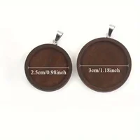 Brown Wooden Round Blank Pendant Wood Pendant Tray Accessories 2
