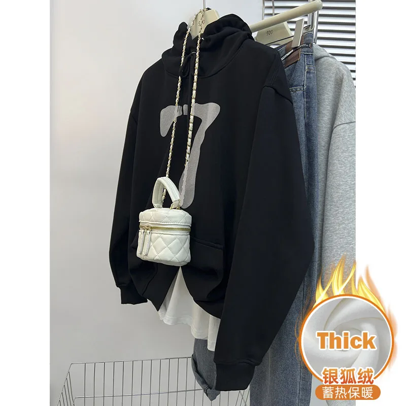 

Comfortable Hoodie Autumn And Winter Casual Sports Fashion Warm Pullovers Chic Digital Design Oversized Short Tops