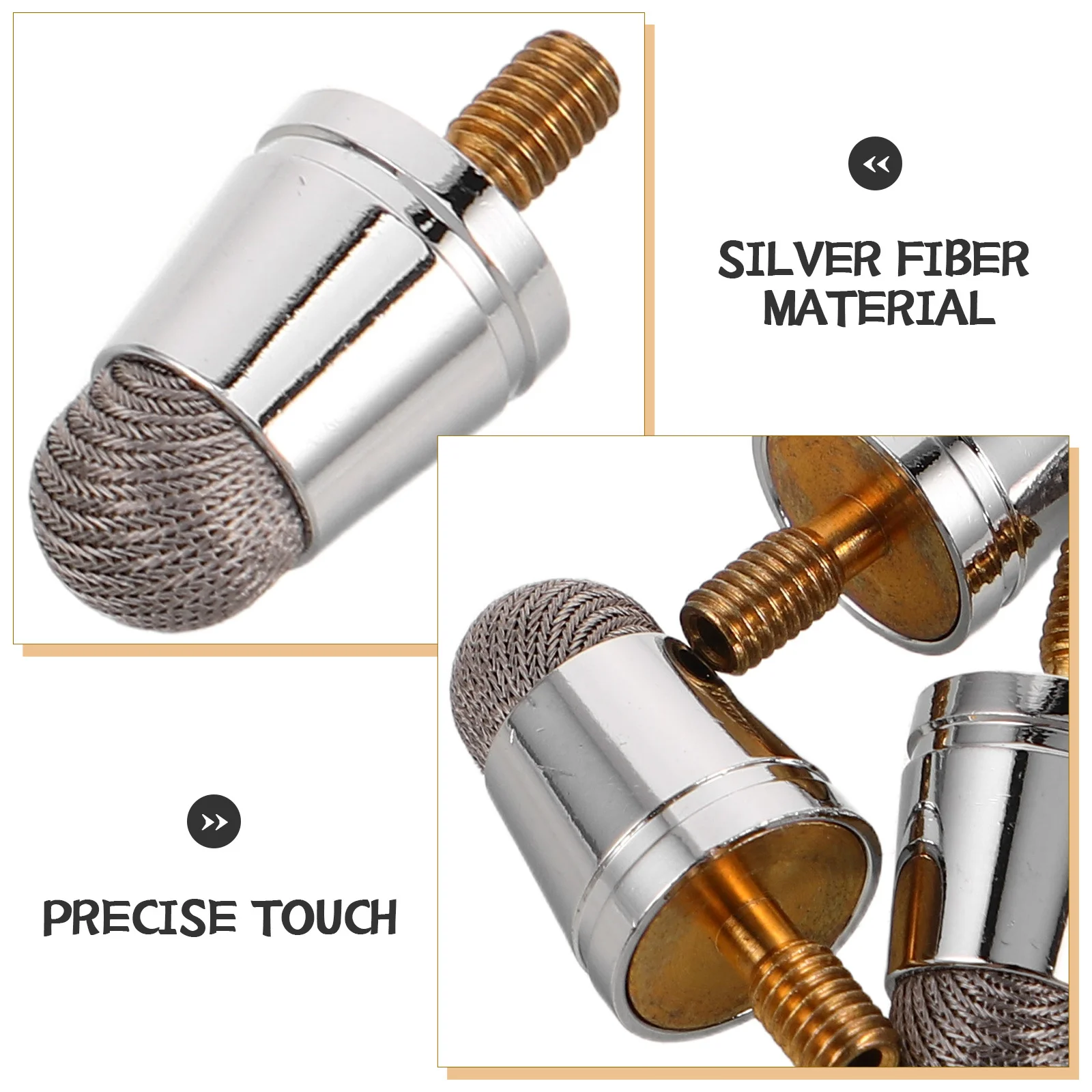 5Pcs Capacitive Stylus Pen Tips Replacement Fiber Tips 6.0mm Diameter M3 Threaded High Compatibility Smooth Writing Touch Screen