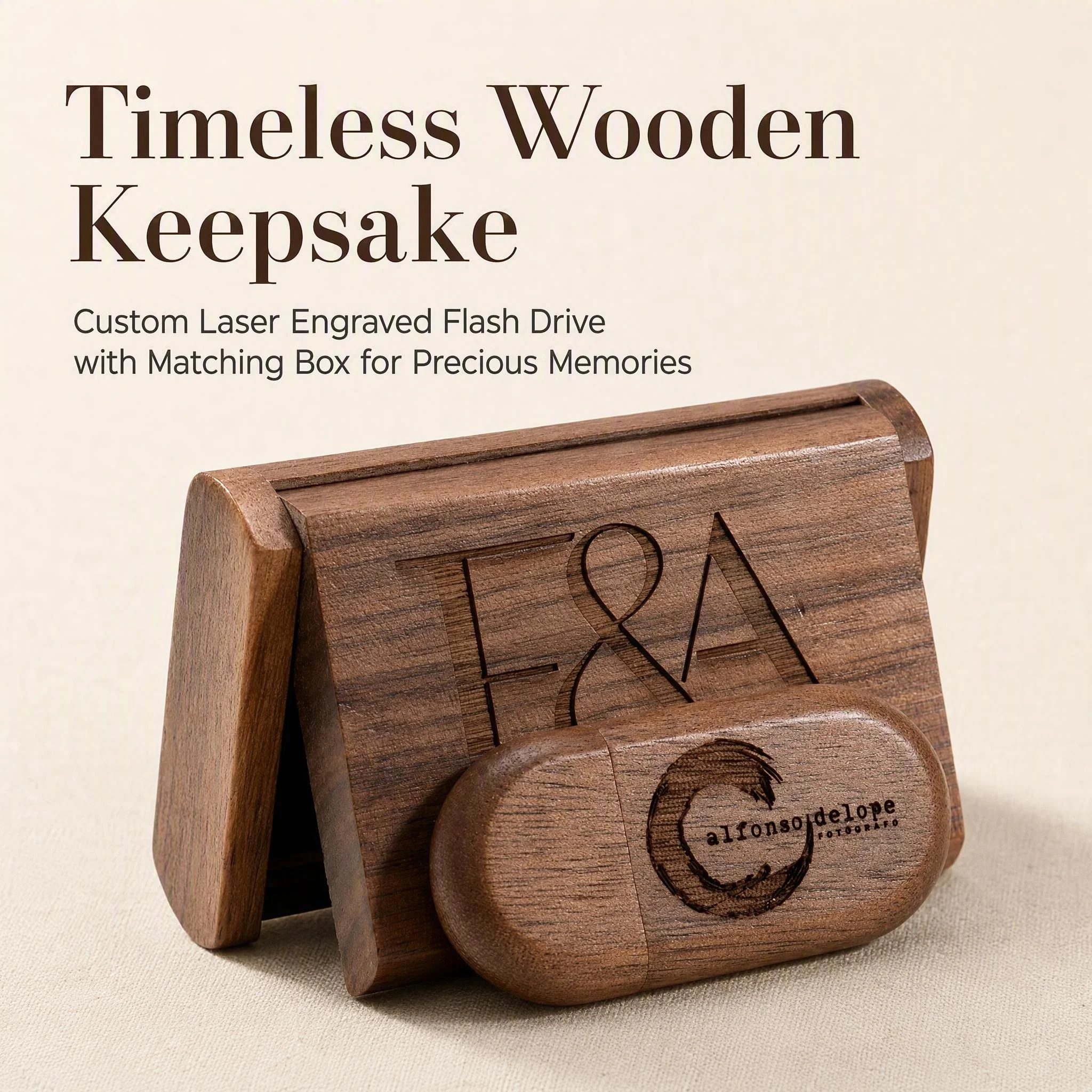 JASTER Free Custom Logo USB 3.0 Flash Drive High Speed Wooden Box Pen Drive Pen Drive Personalized Customization Memory Stick