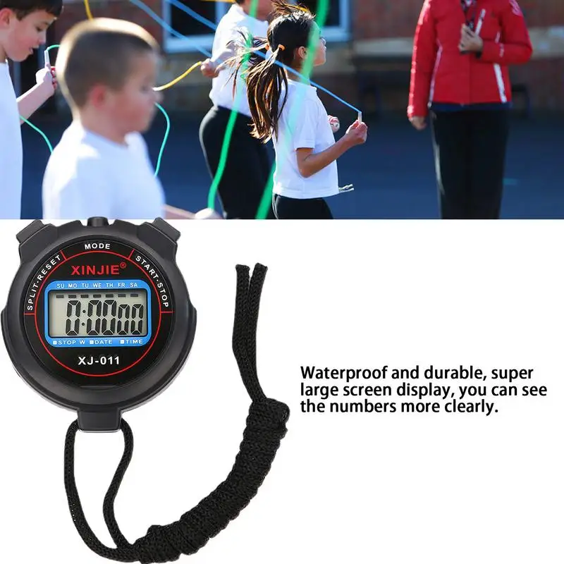 Sports Stopwatch Timer Athlete Referee Timer Portable Waterproof Fitness Timer With Date Display Alarm And Clock For running  ﻿