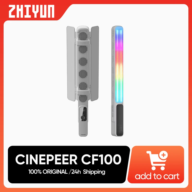 ZHIYUN Official CINEPEER CF100 100W Handheld RGB Led Lights Stick Light 2700K-6500K Video Lamp Streaming Photography Lighting