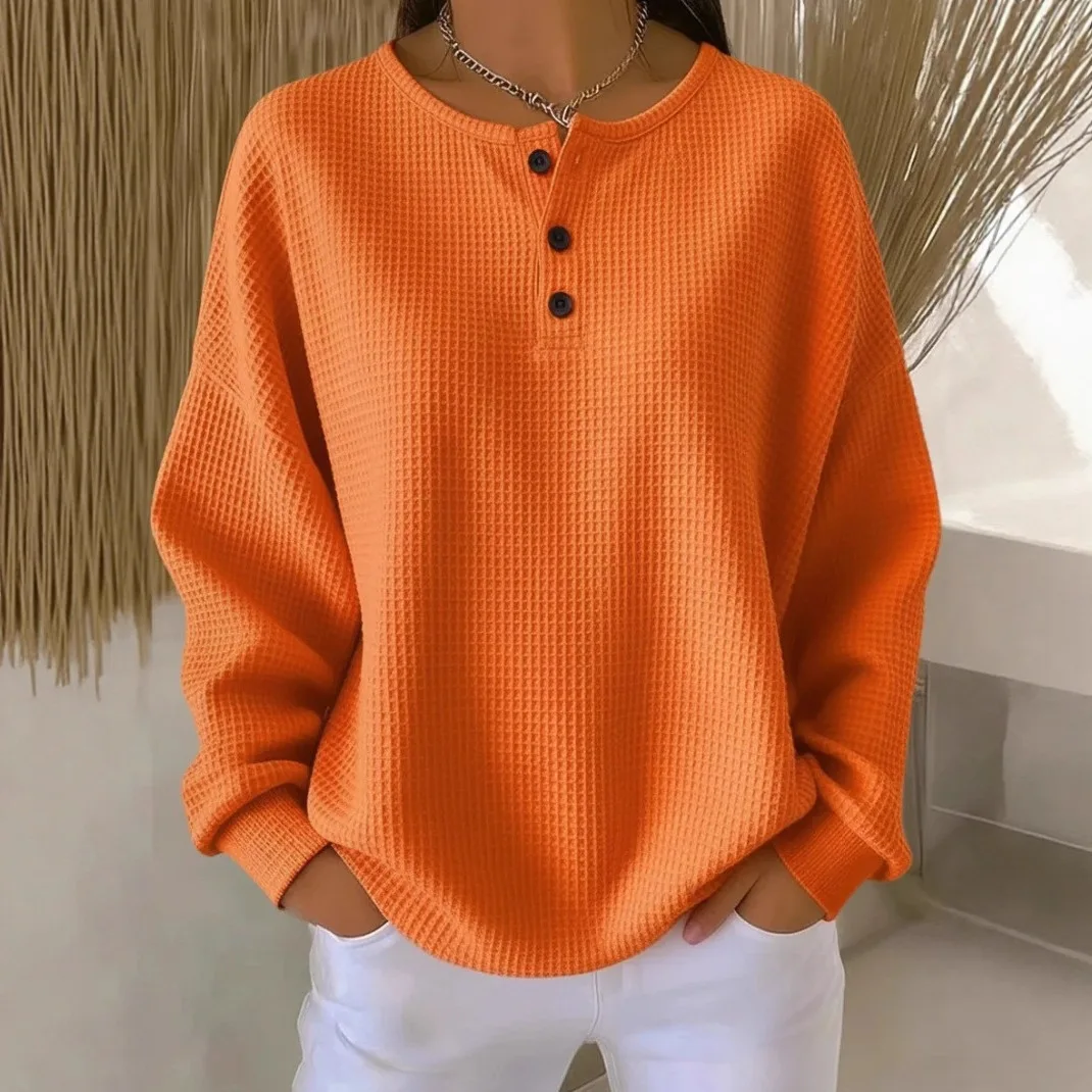 

Осень/зима 2022, новый женский модный топ с круглым вырезом, вафельный однотонный свободный топ с капюшоном