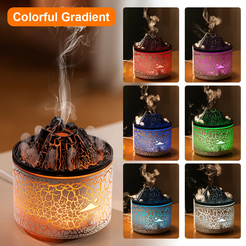 180ml Cool Mist Humidifier Multifunctional Volcano Air Humidifier Volcano Diffuser Humidifiers for Bedroom Office Yoga