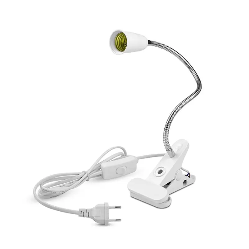 

Держатель для лампы A76K E27 с адаптером питания EU, гибким креплением для прикроватных и настольных ламп, конвертер для цоколя, выключатель с кнопкой, вилка EU.