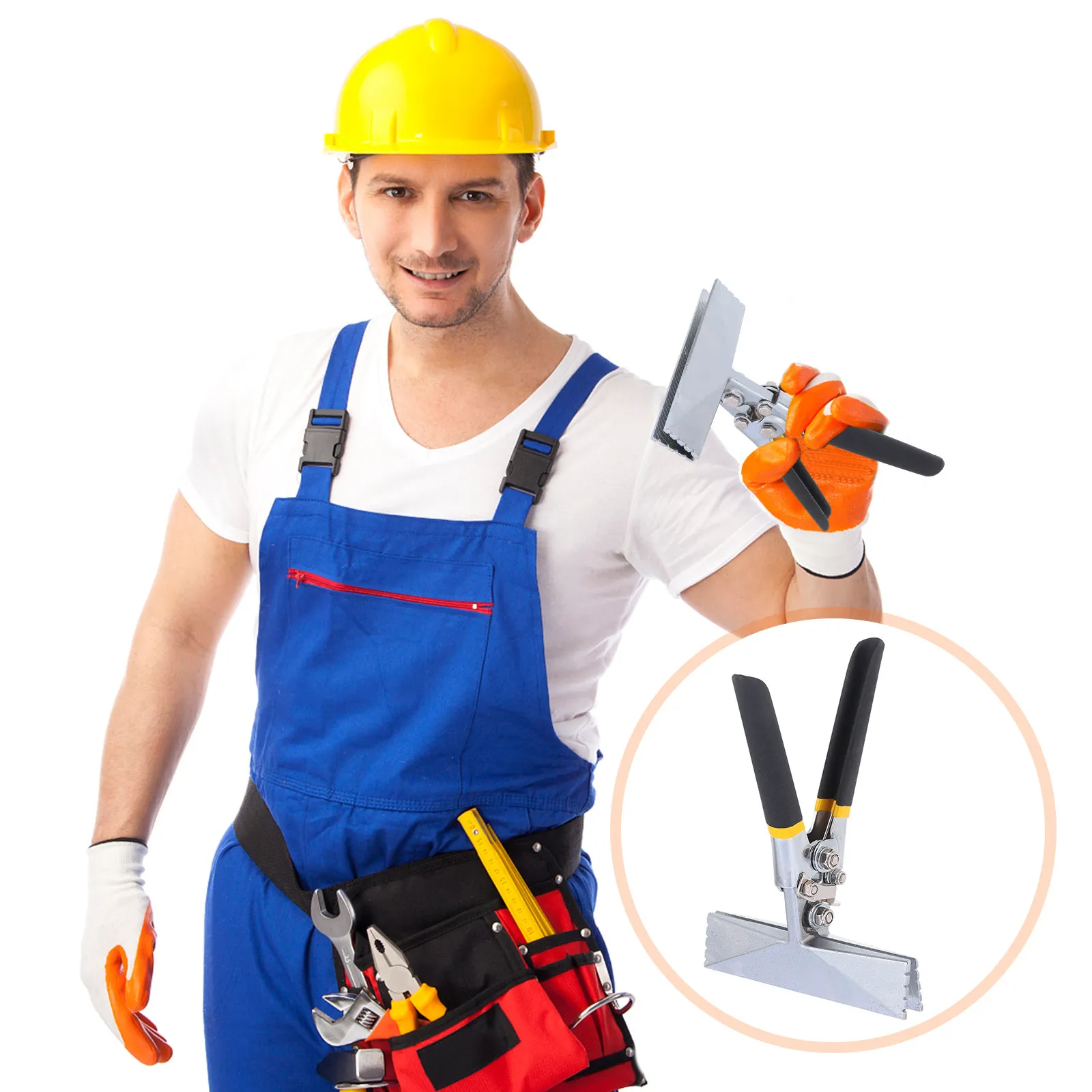 1Pcs Hand Seamer Multifunctional Ductwork Tools Supply Steel Folding Tool Ergonomic Over-Molded Handle Non-Slip Comfortable Grip