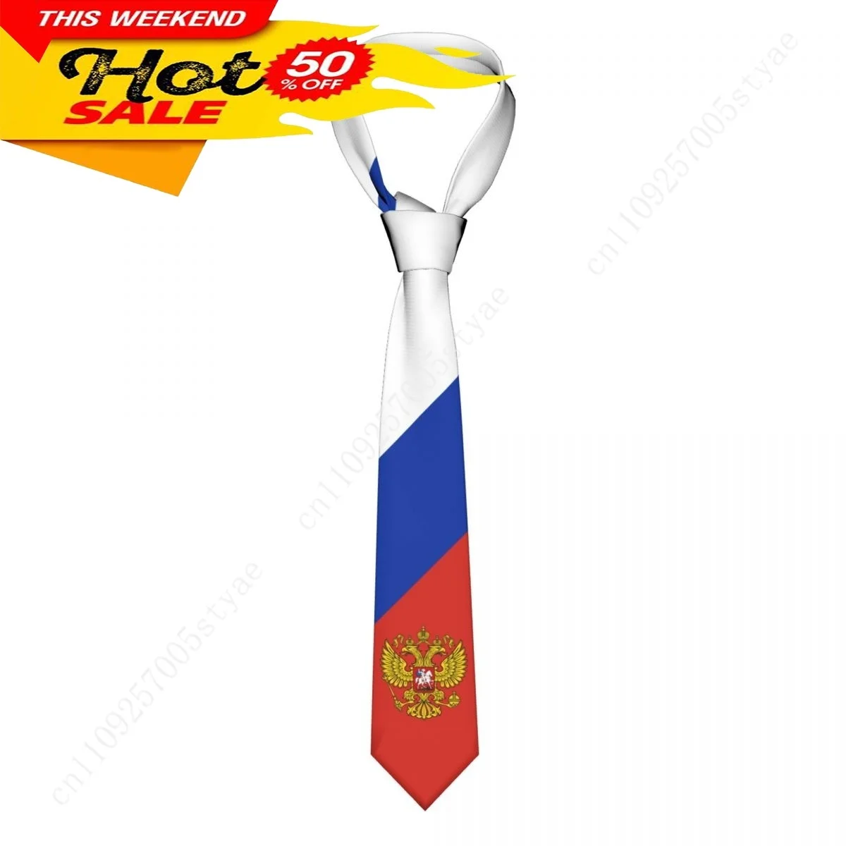 

Russia Flag Tie Emblem Necktie Men Women Neck Ties Casual Plaid Tie Suits Slim Wedding Party Business