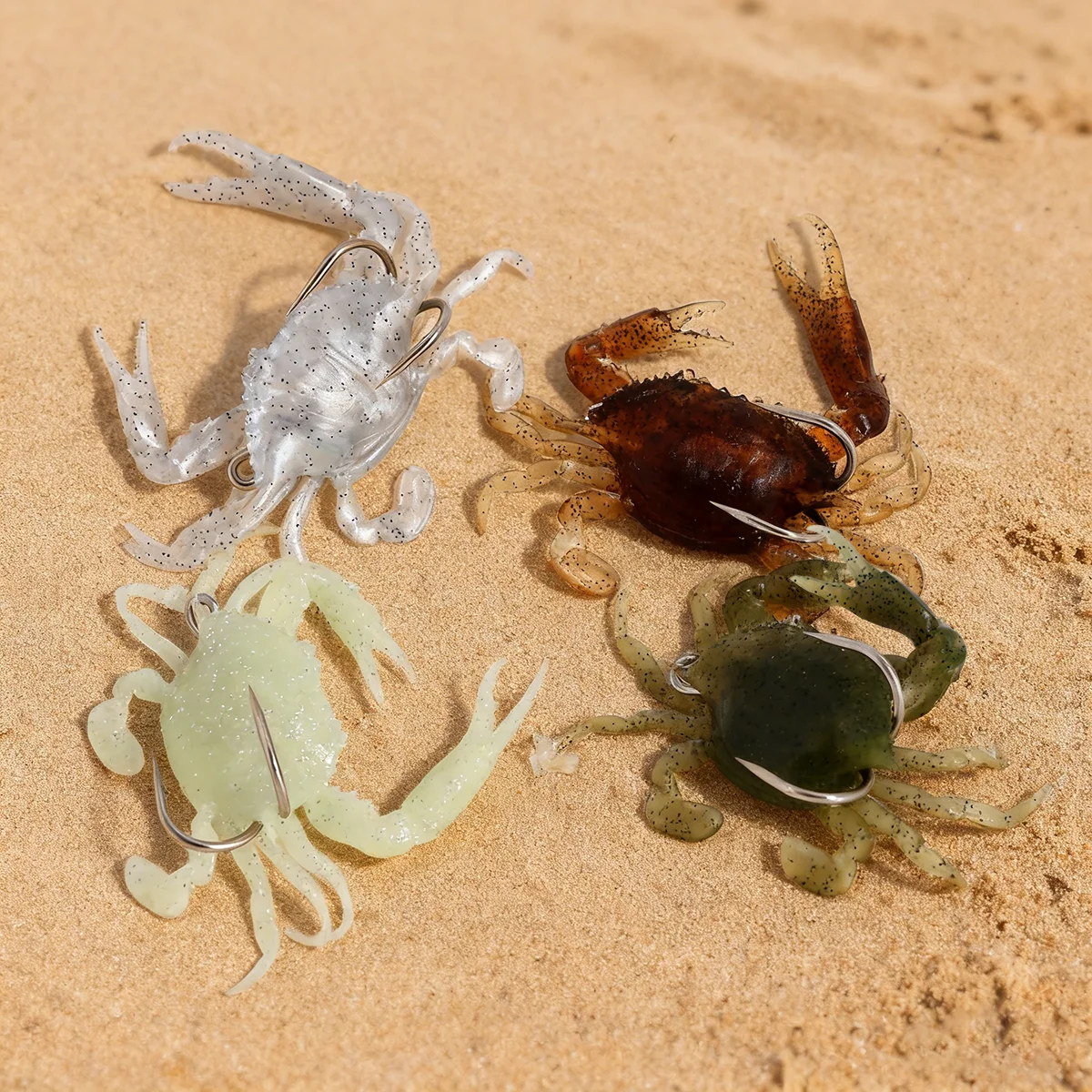 2 قطعة معدات صيد الأسماك إغراء ثلاثية الأبعاد محاكاة مع هوك كراب 18 جرام الصيد البحري المروع الطعم جنتيان خطاف الصيد الطعم المحاكاة الحيوية #1