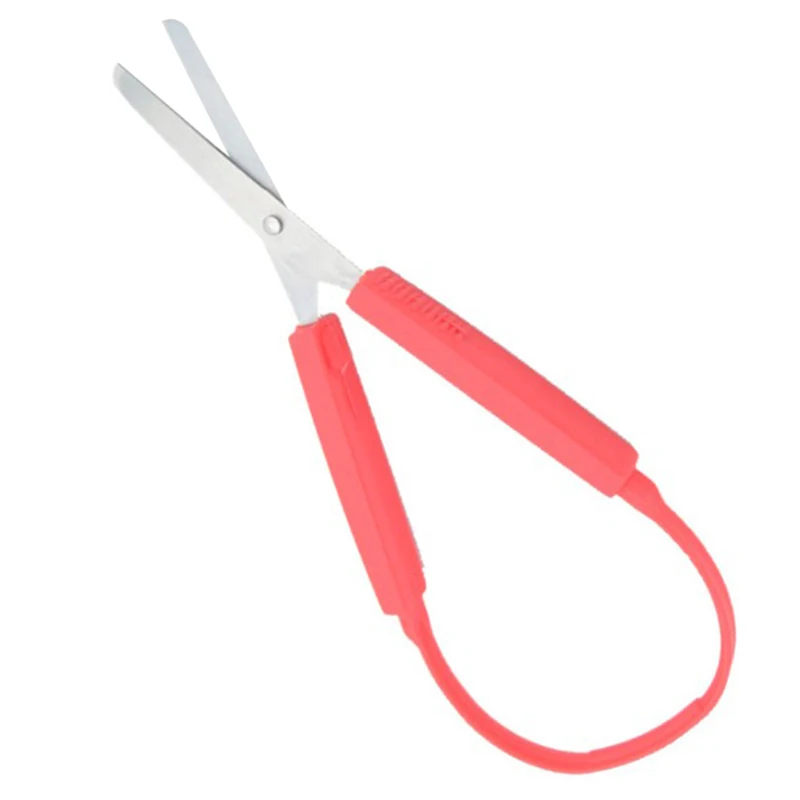 Mini aço inoxidável Loop Scissors para crianças, aperto colorido, artesanato DIY, corte de papel, artigos de papelaria, escola, casa, ferramenta de escritório