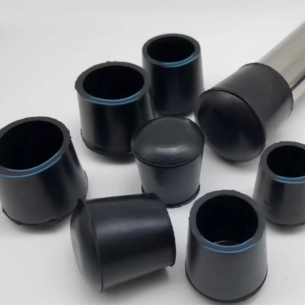 Rubber Table Chair Foot Covers ID10-25mm Round Pipe Plugs Protective Covers Furniture Thickening Leg Pads Floor Protectors