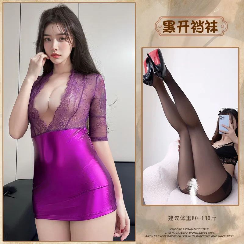 

Сексуальное нижнее белье секретаря, униформа, фиолетовый искушение, облегающая юбка, нет необходимости снять, сексуальная одежда для сна Pure Desire