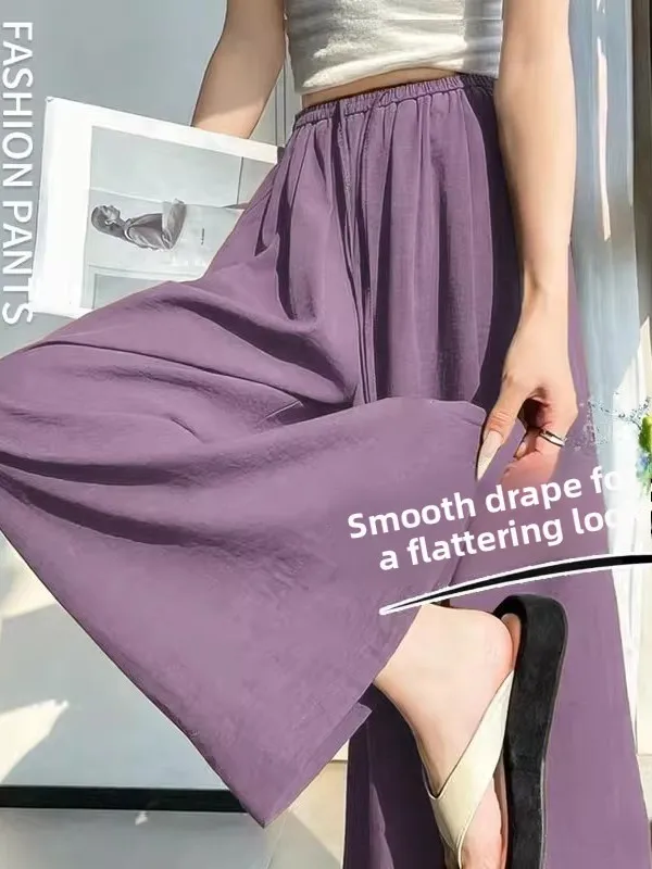 

Lightweight Cotton Silk Lazy Pants Women's Breathable Comfortable Straight Leg Casual Pants for Walking Home And Sleeping