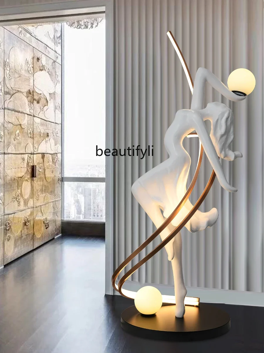 E1001 ss ديكورات غرفة المعيشة تلفزيون خزانة الديكور المتقدمة تحسس النحت الفن مجردة الشكل الديكور مصباح