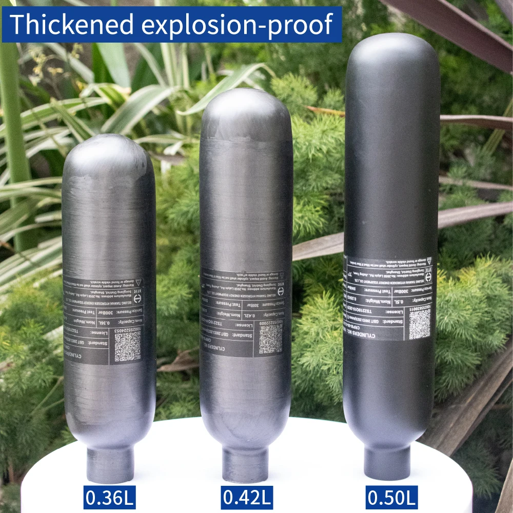 18*1.5 Del Tanque Del Cilindro De La Fibra De Carbono De 30Mpa 300Bar 4500Psi 0.36L/0.42L/0.5L/Multi-size Gas Storage Tanks