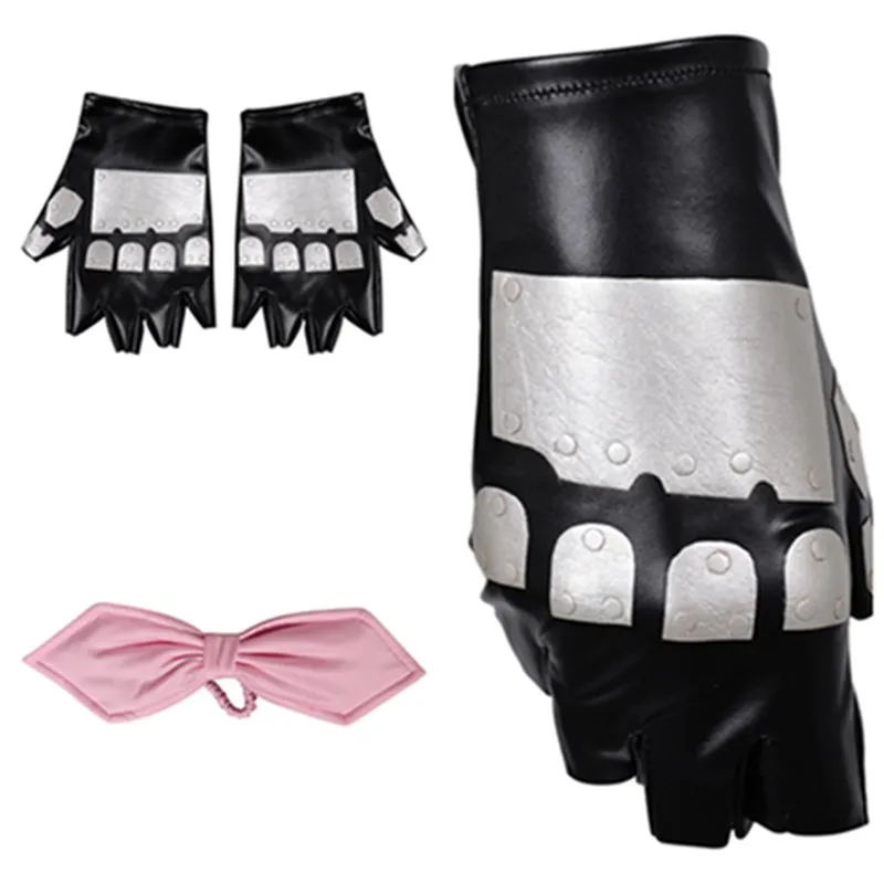 Adult Tifa Lockhart Gloves Aerith Women Bowknot Headband Game Fantasy Halloween Carnival Costume Accessories Gifts Props