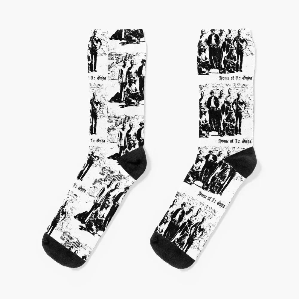 Greetings from San Quentin - Minimal Socks with print funny gifts valentine gift ideas FASHION Ladies Socks Men's