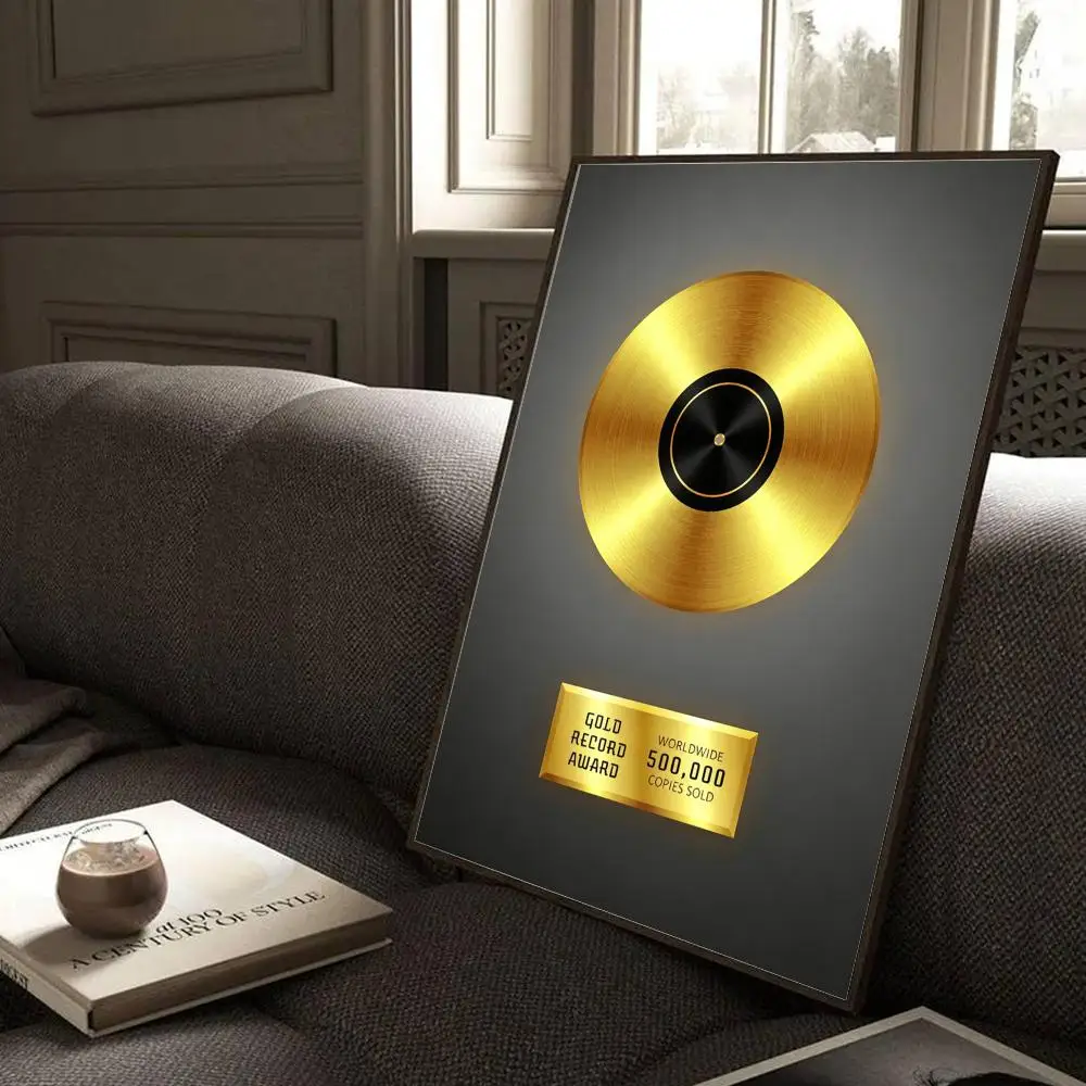 Voyager Gold Record Poster Wall Art Mural Photo Print Decorative Poster Sticker for Living Room Home Decor