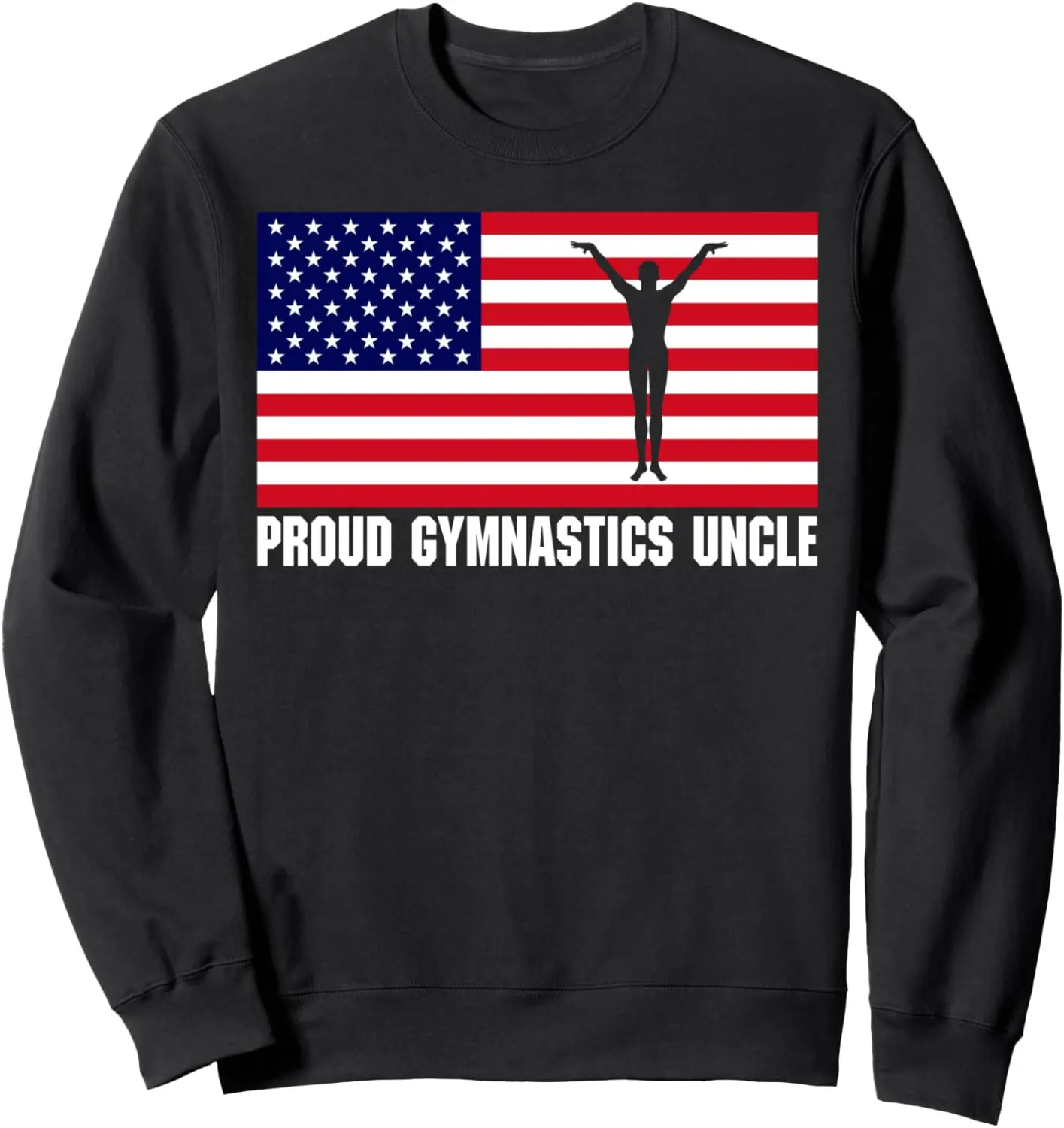 

Gymnastics Uncle Sweatshirt with USA Flag (Female Gymnnast)