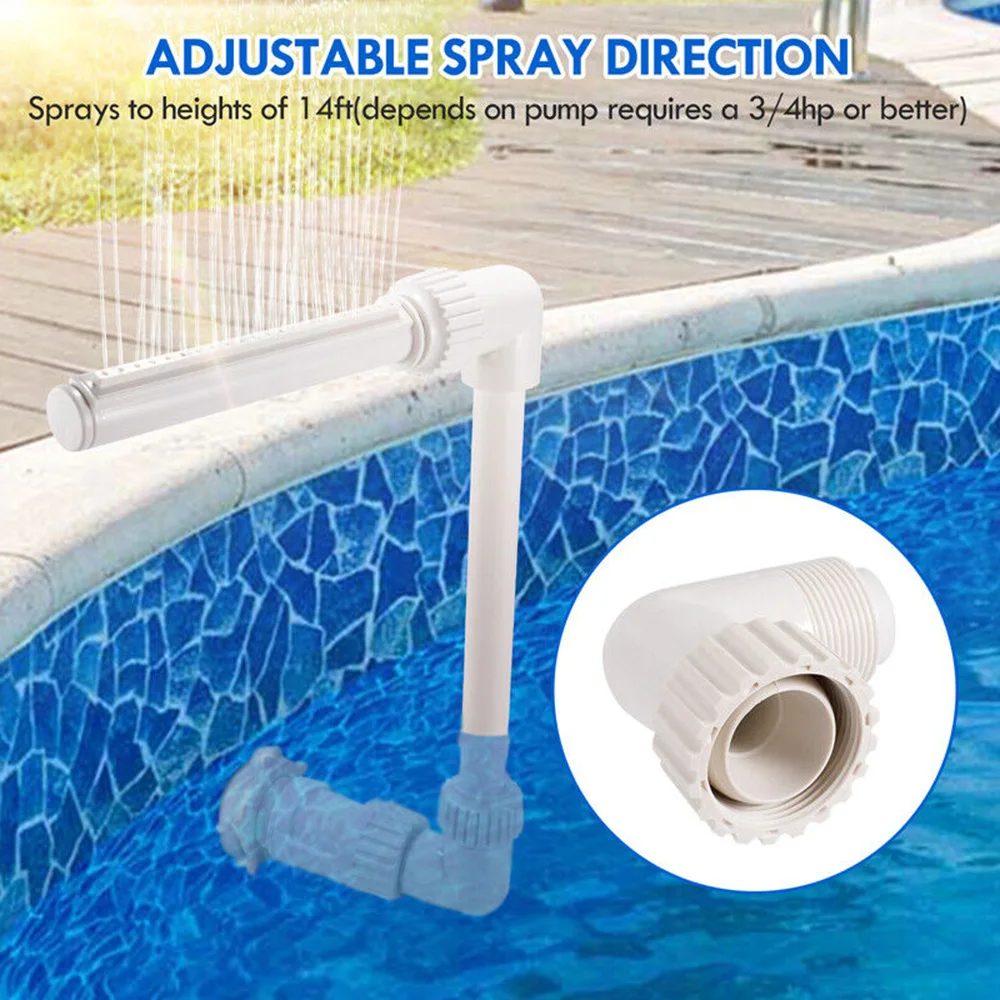 Swimming Pool Waterfall Fountain Kit Adjustable Fish Pond Pool Fountain 1"/2" Sprinklers For Yard Swimming Pool Accessories