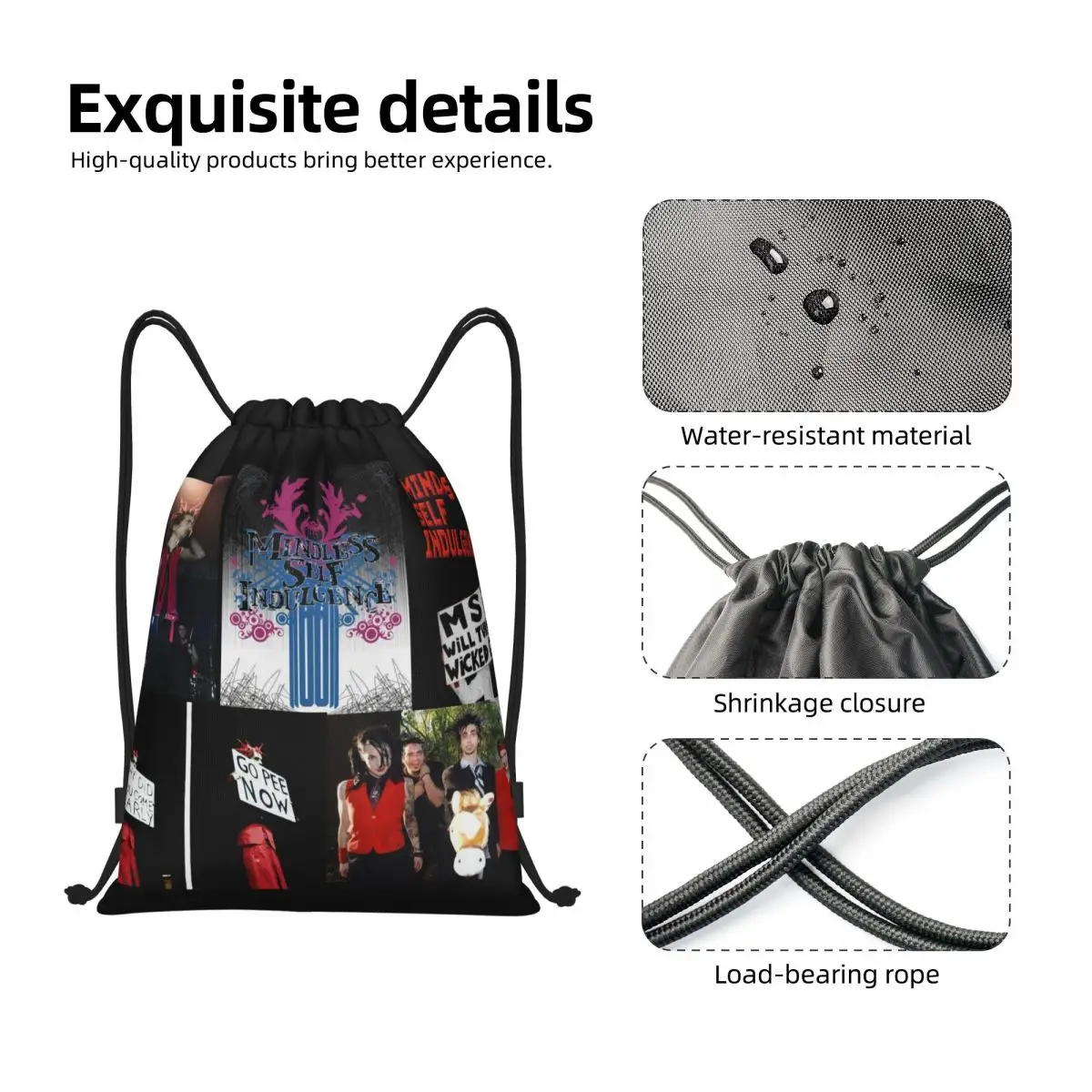 Msi Mindless-mochilas de entrenamiento con cordón, bolsos deportivos portátiles personalizados de estilo Hip Hop, Punk Rock, para gimnasio