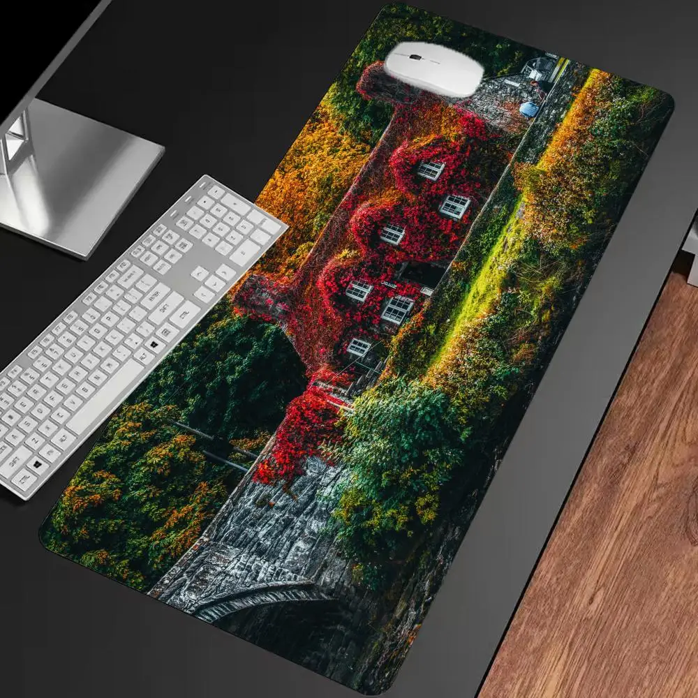 

Red Vine Cottage Mouse Pad Multi-Size non-slip Gaming mouse pad Gamer E-Sports Mouse Mat Game Mechanical Keyboard XXL Desk Mat
