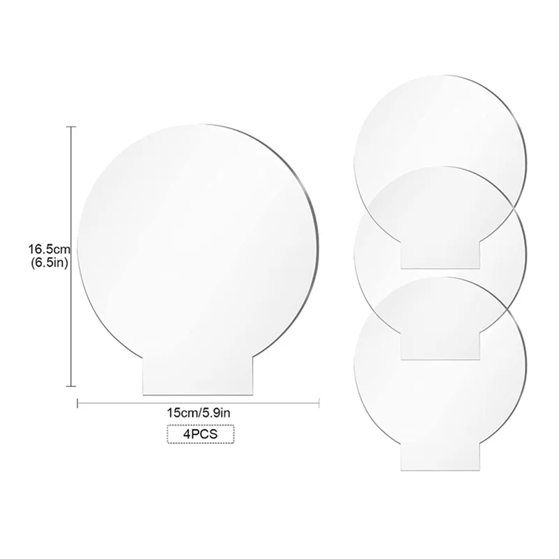 12 قطعة لوح أكريليك شفاف لوحة مستديرة سميكة (4 مللي متر) لوح أكريليك بلاستيكي لقاعدة إضاءة LED ، علامة ، مشاريع عرض ذاتية الصنع-B09B #6