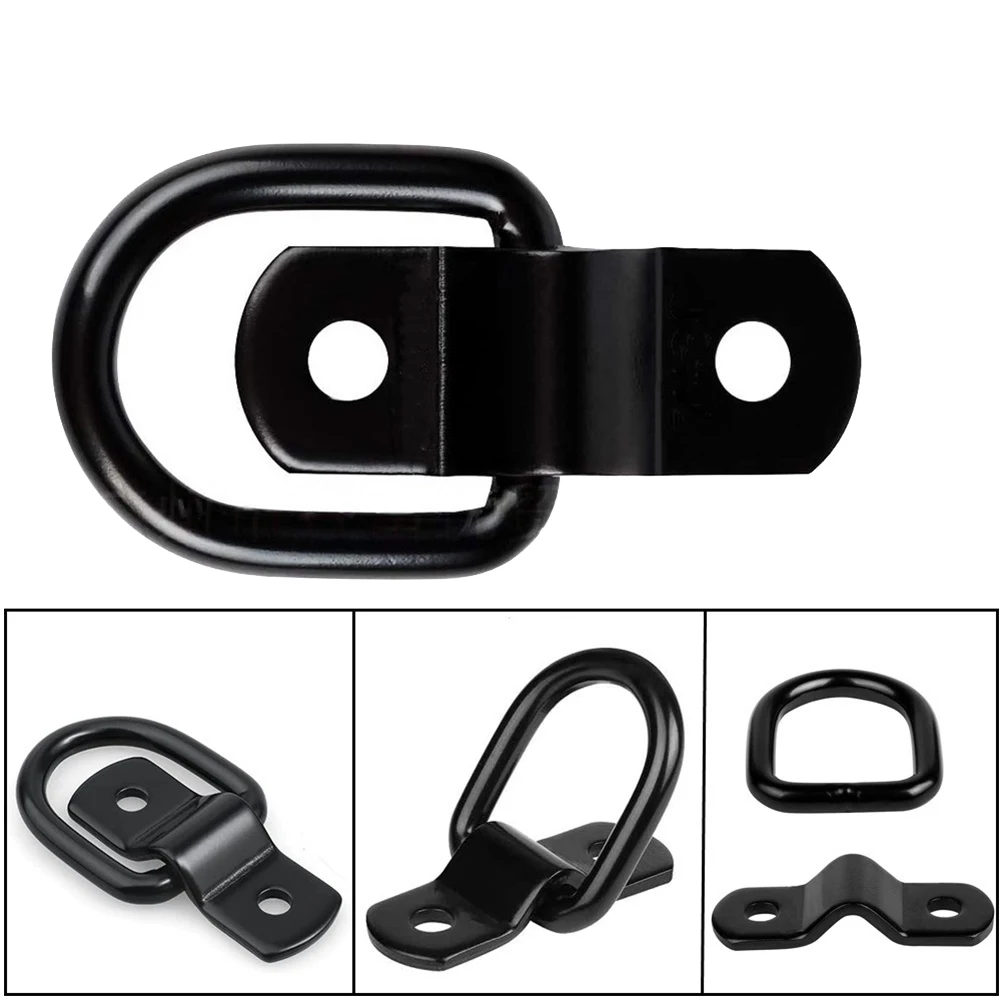 

4PCS D-Ring Lashing Eyelets 304 Stainless Steel Pull Ring Rope Buckle Cargo Trailer Anchor Triangle Hook For Trucks, RV, Boats