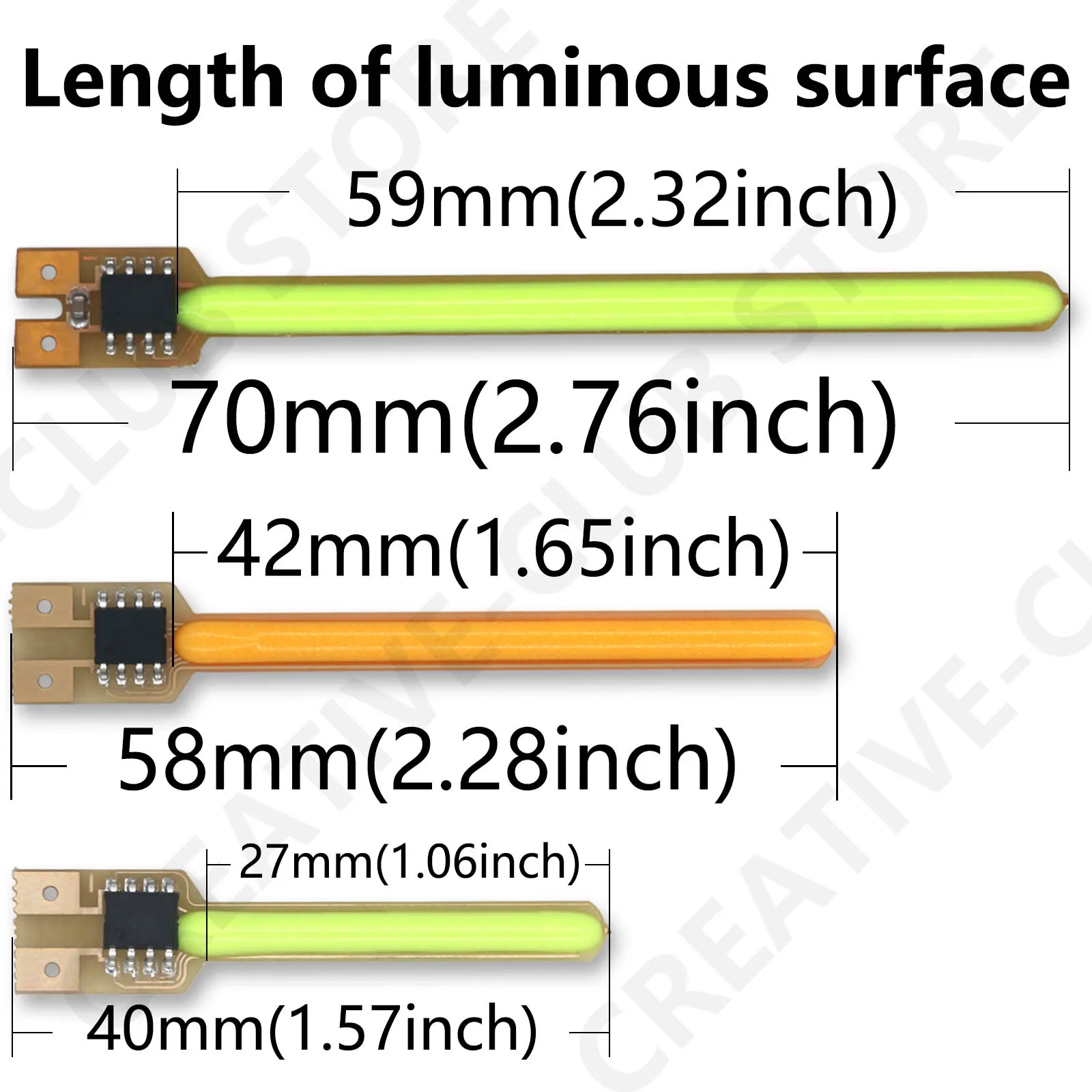 DC3V 40mm 58mm 70mm Multi Mode Meteor Lamp Filament With No Need Welding Buckle Wire COB LED Filament Diode Decorative Lighting