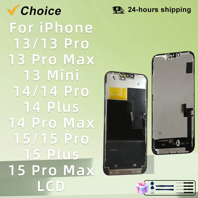 AAA++ OLED For iPhone 13 Pro Max LCD 13 Mini 13 LCD Digitizer Touch Screen For iPhone 14 Pro Max 14 Plus 15 Pro LCD Display