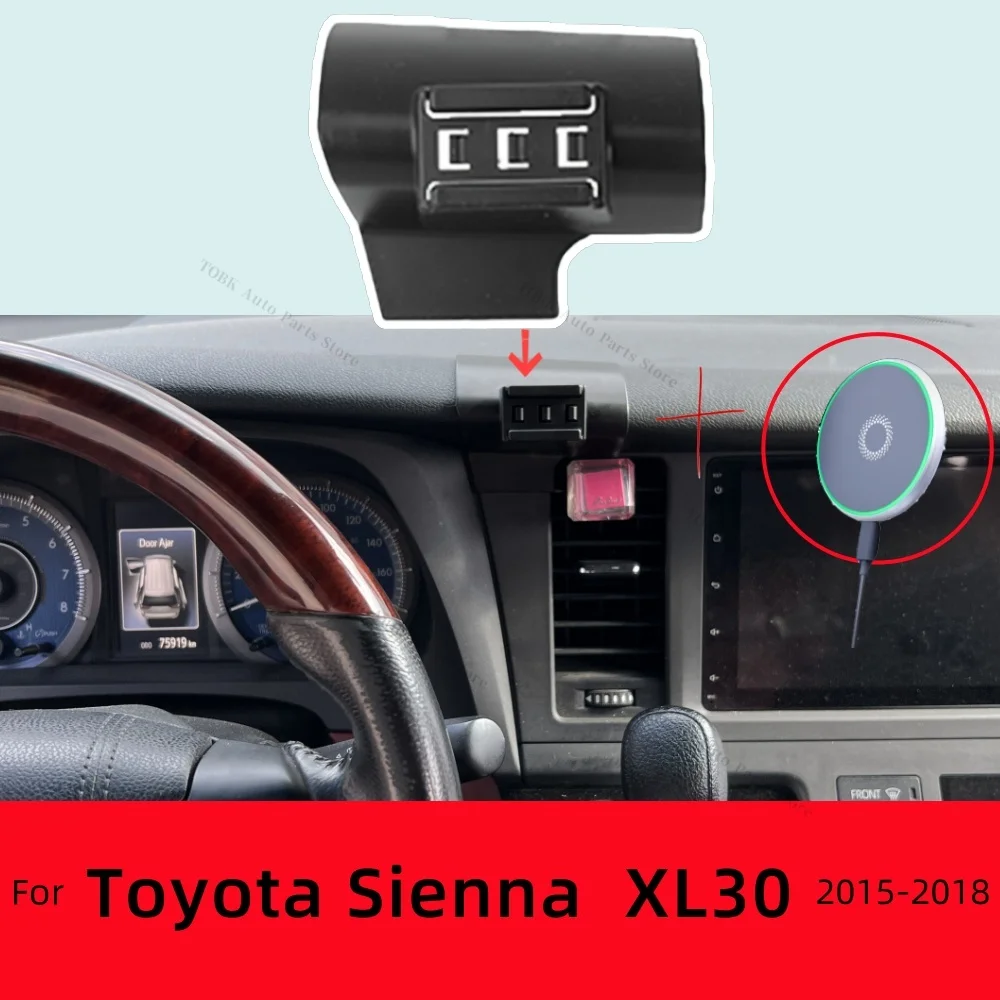 

Magnetic Cars Phone Holder for Toyota Sienna LE XLE XL30 2015-2018 Wireless Charging Special Bracket Base MagSafe Accessoires