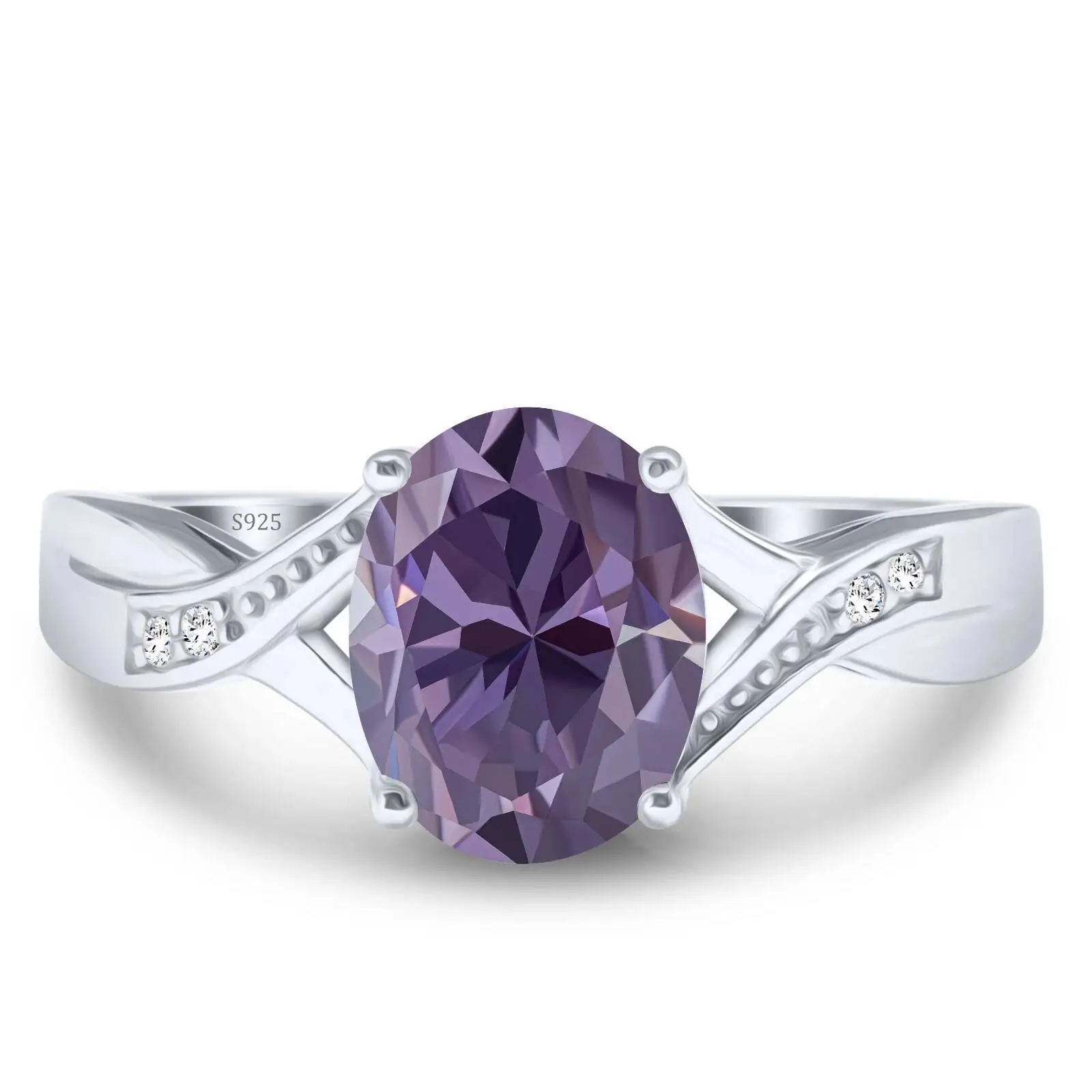 2CT Moissanit Feenartige Zierliche Anhänger für Damen S925 Reines Silber Verlobungsring Hochzeit Feiner Schmuck Farbenfrohe Ringe – Detail 15