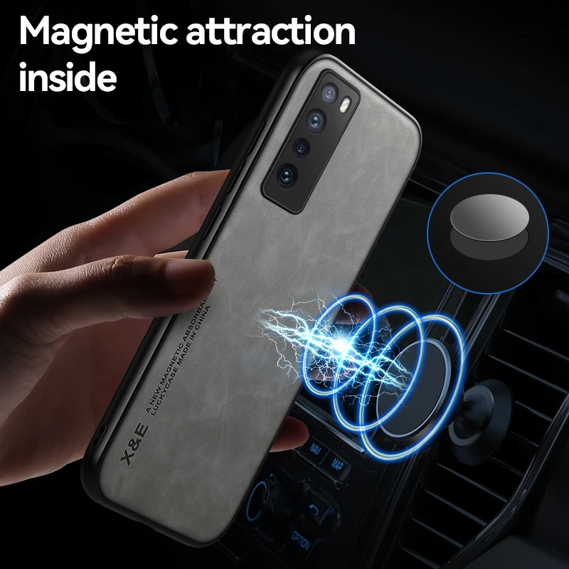 For Huawei NOVA 7 Pro Case Soft Silicone Car Magnetic Holder Phone Case For Huawei Nova7i Nova7 SE Shockproof Protect Back Cover