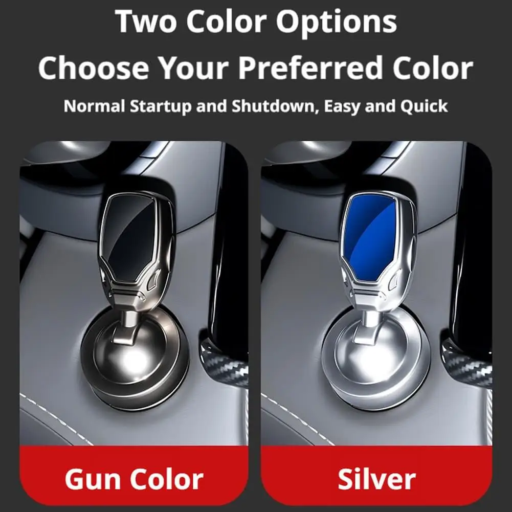 Car One-Touch Start Button Push-to-Start Rocker Lever Ignition Switch Protective Cover Interior Decor Automotive Accessory
