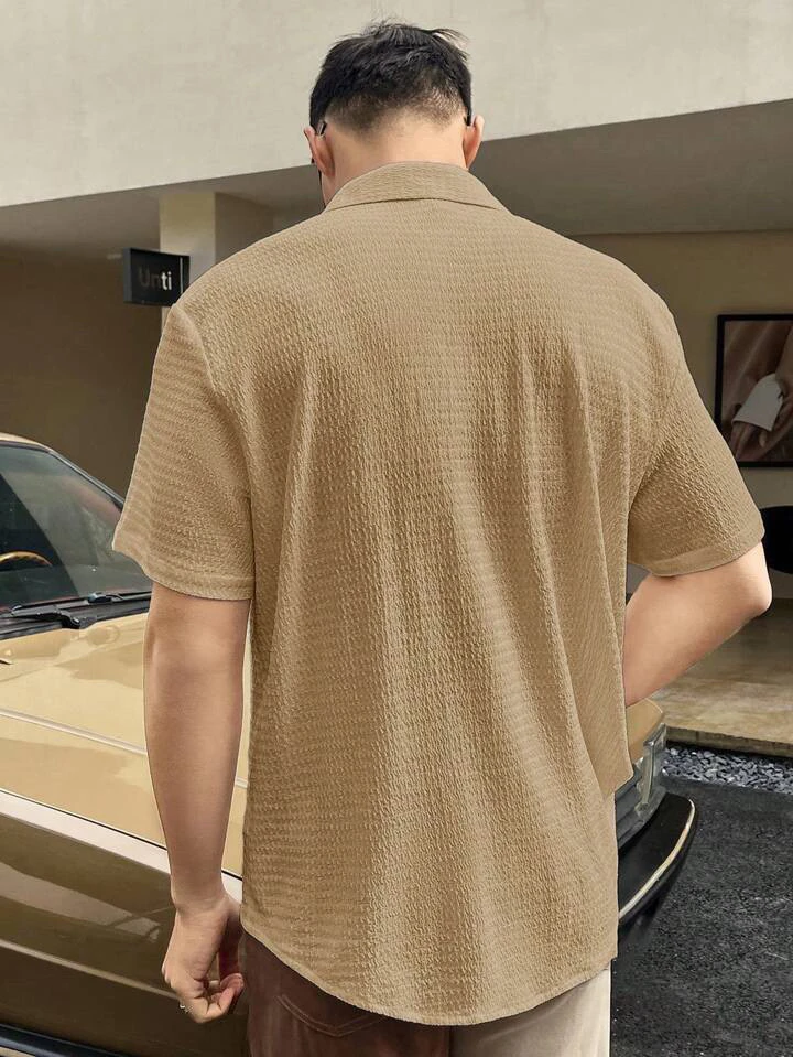 

Мужской цвет ort Sve Commute irt Casual Outdoor Wi Мужской текстурированный кубинский воротник ort Sve Top