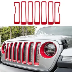 7pcs/set Front Mesh Grille Insert For Jeep Wrangler JL JLU Sport Sports 2018-2023 Decoration Grill Insert