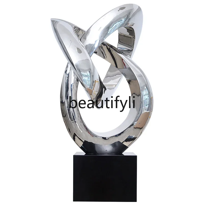 Hotel lobby ornament large floor-to-ceiling shopping mall square sculpture decoration stainless steel artwork